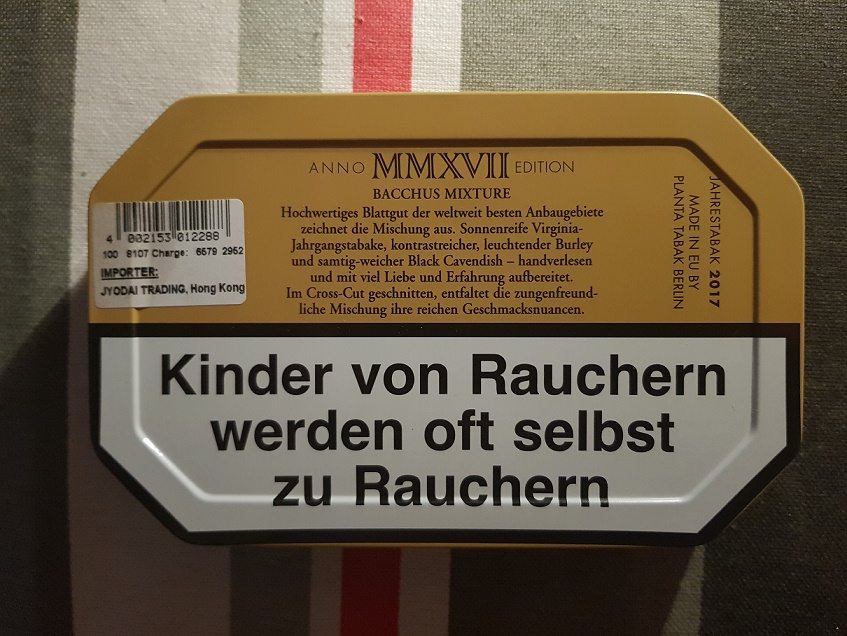 ANNO MMXVII EDITION BACCHUS MIXTURE (巴克斯 2017 限量版) pipe tobacco image